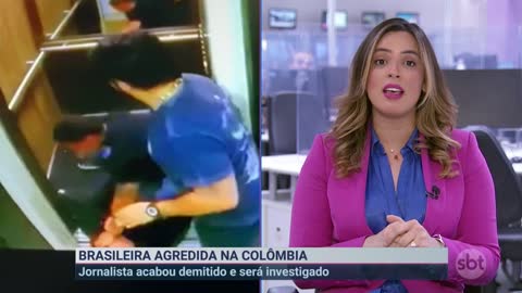 Brasileira é espancada por namorado colombiano dentro de elevador | Primeiro Impacto (11/11/22)