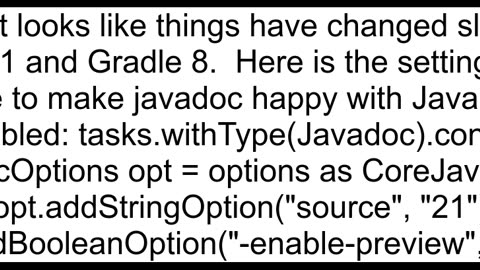 Javadoc and enablepreview