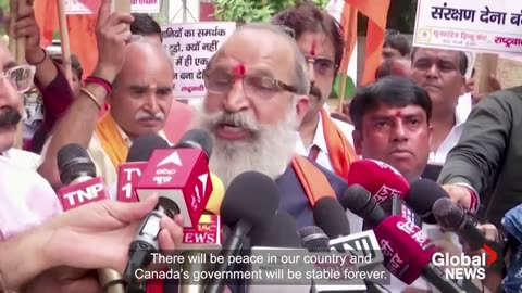 New Delhi Hindu group protests against Trudeau