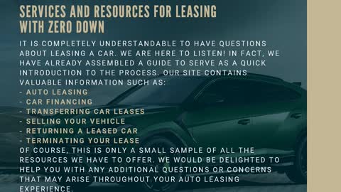 Zero Down Lease Deals