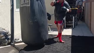 500 Pound Punching Bag Workout Part 76. More Muay Thai Work