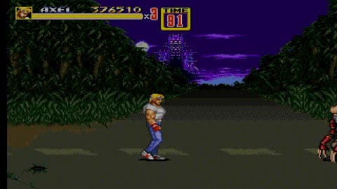 Resetting Streets of Rage 2 genesis version with the character (AXEL).