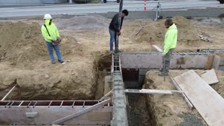 Concrete foundation pour.