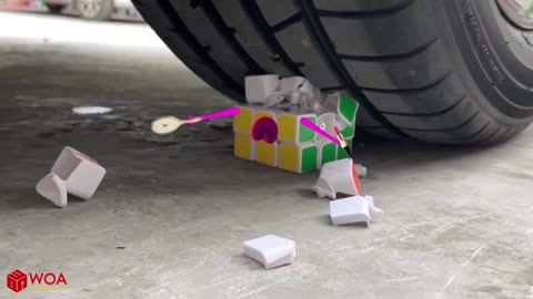 Car crushes Rubik's cube/ Destroy it All