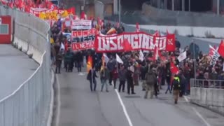 Port of Genoa workers protest