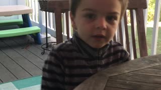 Mason Ryan , age 31/2 , doing WORD flash cards