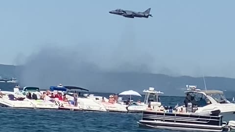Blue Angels Fighter Jet Appears to Hover Over Water