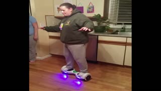 Woman Goes Round And Round On Hoverboard