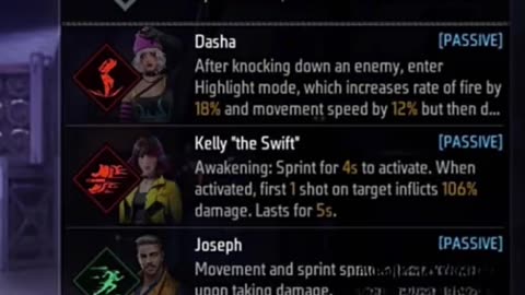 Free fire best skill combinations.🔥