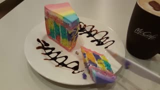 Mc Cafe Rainbow Cake Malaysia