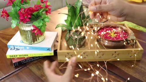 Center table styling Ideas||Living room decoration ideas||Diwali decor ideas||Backyard Gardening