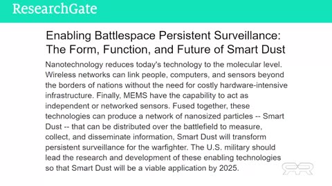 Smart Dust Biosensors and Chemtrail Dispersal