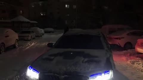 Night M5 in the blizzard #cars #car #bmw #m5 #competition #msport #winter #supercar #supercars