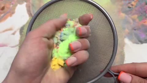 ASMR baking soda crunchy Rainbow Crumbling and Carving LOFIASMR
