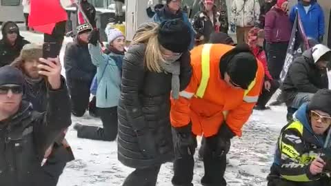 Protesters Kneel in Prayer and Ask for Strength in the Face of Government Tyranny