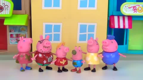 How to Make Play-doh Creations with Peppa Pig & Family using Cookie Cutters-1