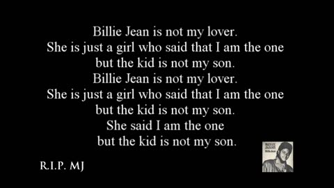 Michael Jackson Billy Jean With Lyrics