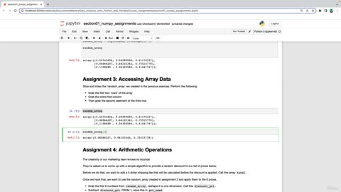 SOLUTION Indexing & Slicing Arrays video 11