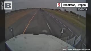 ALWAYS CHECK YOUR MIRRORS, KIDS: Trucker Dashcam Captures Moment RV Driver Botches Lane Change