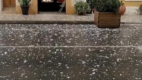 Giant Hailstones AreFalling From The SkyIn Spain