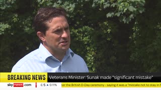 Rishi Sunak 'has apologised and made a mistake', says veterans minister Sky News
