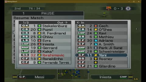 Chelsea vs Barcelona 3:0 (Winning Eleven 9 Match - Master Mode)