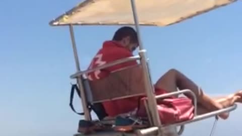 Spanish Lifeguard Hard At Work