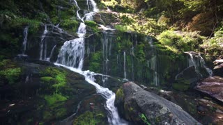 Secret hidden waterfall deep inside the woods in England