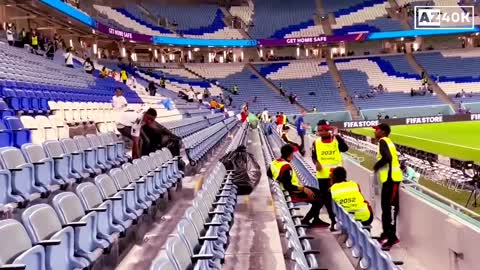 Ghana Fans Clean Up the Stadium While Uruguay Fans Sit Around Complaining After 2-0 & Elimination