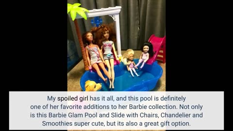 Skim Ratings: Barbie Glam Pool and Slide with Chairs, Chandelier and Smoothies