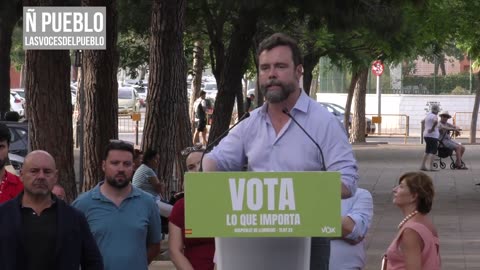 Iván Espino defiende en Hospitalet de Llobregat la utilidad del voto a VOX el 23J