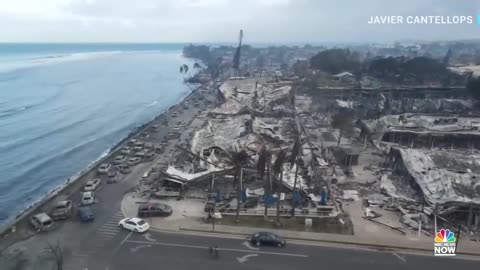 Drone footage captured parts of the devastation left behind after deadly wildfires ravaged Lahaina