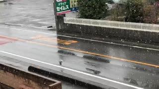 April snow in Japan