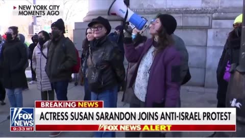 Actress Susan Sarandon joins pro-Palestinian protestors in New York City