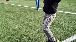 Playing football