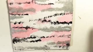 Pink and Silver Abstract Painting