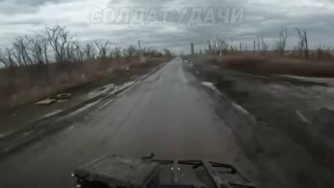 Russian fighters on an ATV were one step away from death.