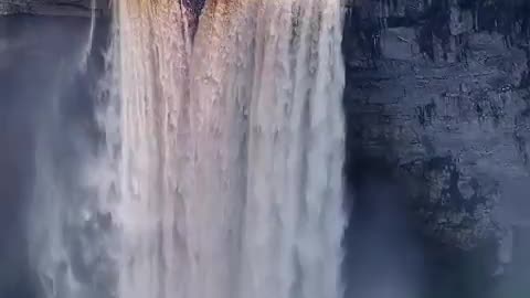 Welcome to the world's single drop waterfall. Guyana rainforest