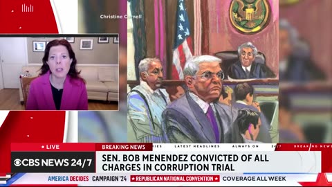 Sen. Bob Menendez speaks after being convicted on all charges in corruption trial