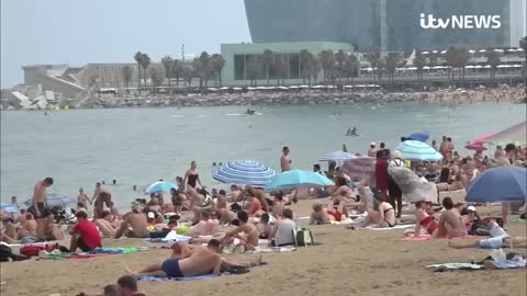 As Europe wilts under the sun the heatwave sees temperature reach 40C in Spain | ITV News