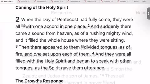 Acts 1:13-2:8- Study Days 40-49: Preparation for Pentecost, and Day 50 Pentecost