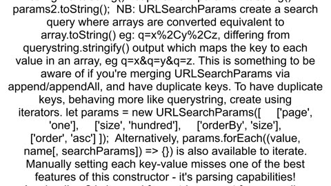 How can I combine two URLSearchParams