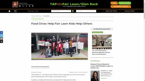 Fair Lawn High School in Fair Lawn, NJ Hosting Food Drive on Friday, May 19, 2023