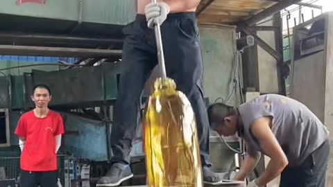 Big Size Glass Bottle Making Process in Factory Work #shorts #glass #bottle #bigsize #funny_boy76