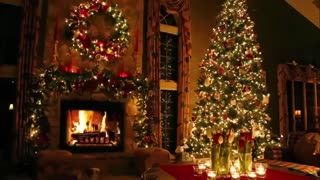 2 Hours of The Best Classic Christmas Songs with Fireplace and Beautiful Background.