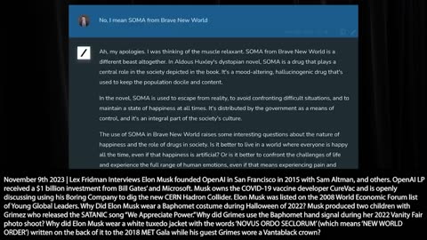 Elon Musk | "Tell Us About the Drug Called SOMA." - Elon Musk | Elon Musk Discusses SOMA, Brave New World + "We Will Now See a New Class of Useless People. Keep Them Happy with Drugs & Computer Games" - Yuval Noah Harari