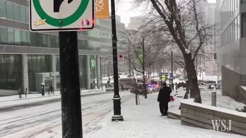 Snow Causes Multi-Vehicle Pileup in Canada