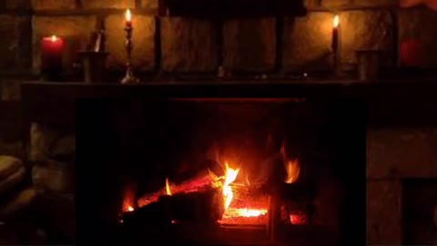 GOTHIC FIREPLACE. Epic Thunder, Rain & Fire Soundtrack. For Relaxation, Meditation, Ambience & More.