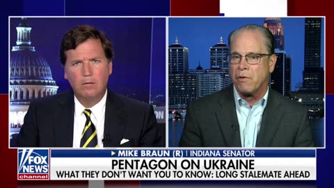 Sen. Mike Braun Tells Tucker: "Where's the EU on all this spending by the neo cons"? We're paying