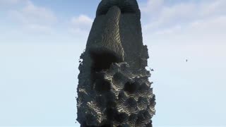 Sculpting a Moai in Minecraft